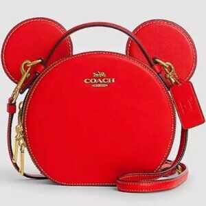 Coach Disney X Womens Mickey Mouse Ear Bag Small - Electric Red